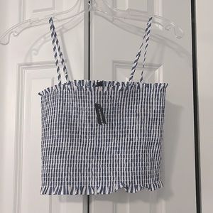 Express Gingham Shirred Top Size XS‎